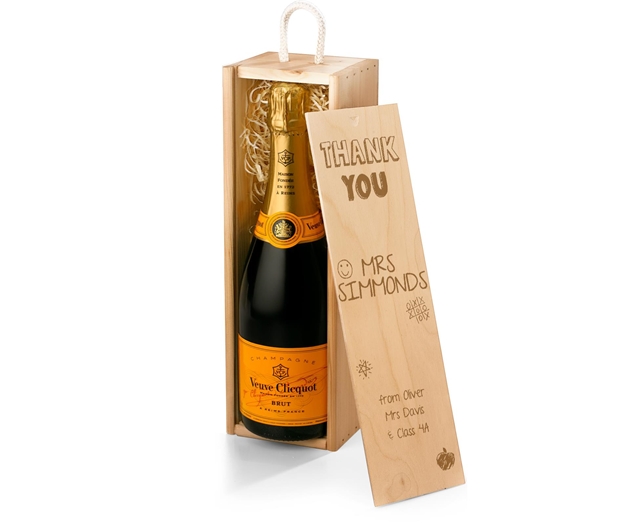 Gifts For Teachers Veuve Clicquot Champagne Gift Box With Engraved Personalised Lid